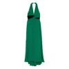 Elie Saab V-neck A-line Maxi Dress In Green