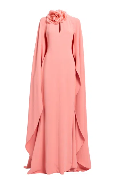 Elie Saab Embellished Cady Long Dress In Pink