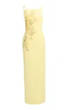 Elie Saab Embellished Cady Long Dress In Yellow