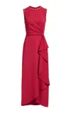 Elie Saab Embellished Cady Maxi Dress In Red