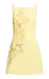 Elie Saab Embellished Cady Short Dress In Yellow