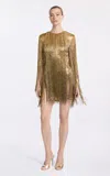 Elie Saab Embellished Fringed Mini Dress In Gold