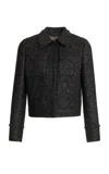 Elie Saab Embellished Lurex-tweed Jacket In Black