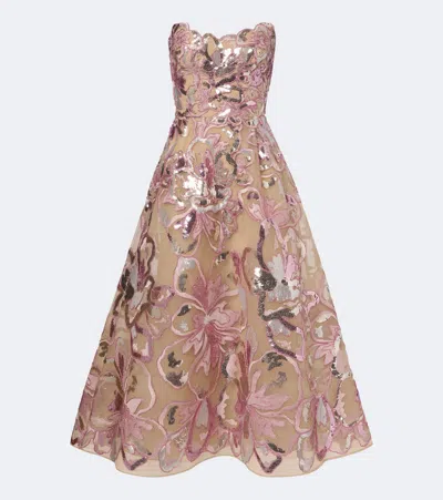 Elie Saab Embellished Tulle Bustier Dress In Multi