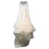 Elie Saab Embellished Wedding Gown In White Polyamide In Multi