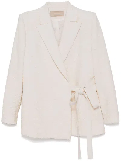 Elie Saab Embroidered Cady Blazer In Neutrals