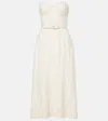 Elie Saab Embroidered Cady Midi Dress In White
