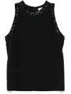 Elie Saab Embroidered Cady Top In Black