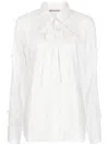 Elie Saab Embroidered Cotton Shirt In White