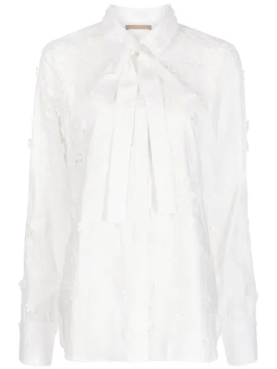 Elie Saab Embroidered Cotton Shirt In White