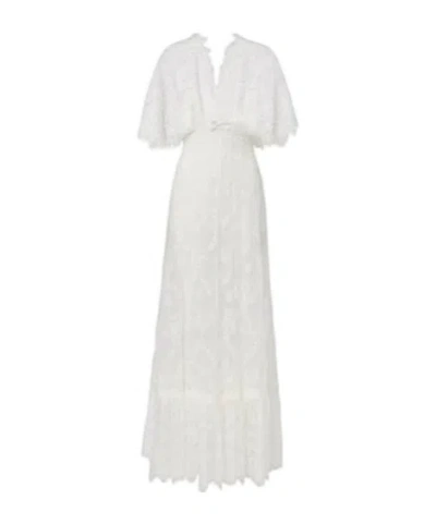 Elie Saab Embroidered Cotton-blend Lace Gown In White