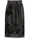 Elie Saab Embroidered Faux-leather Maxi Skirt In Black
