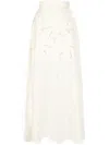 Elie Saab Embroidered Taffeta Maxi Skirt In White