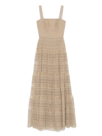Elie Saab Broderie Anglaise Maxi Dress