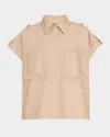 Elie Saab Embroidered Poplin Utility Shirt