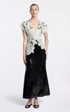 Elie Saab Embroidered Sequin Midi Dress In Black,white