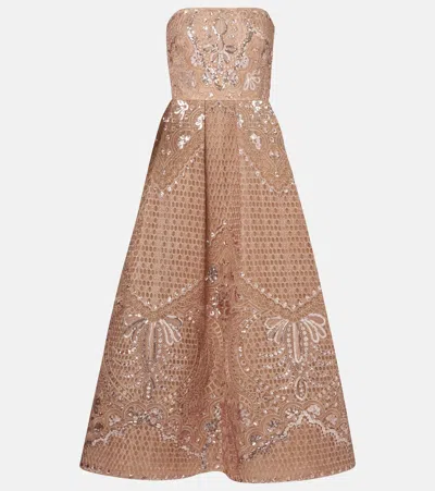 Elie Saab Embroidered Sequined Gown
