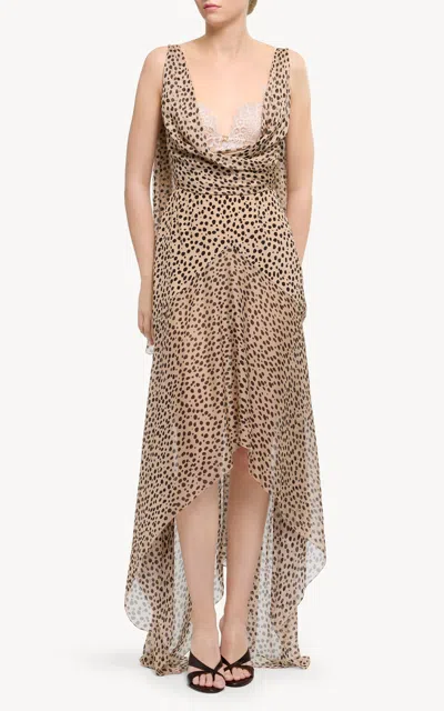 Elie Saab Embroidered Silk Maxi Dress In Multi