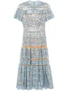 Elie Saab Embroidered Tulle Maxi Dress In 蓝色