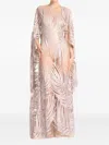Elie Saab Embroidered Tulle Long Dress