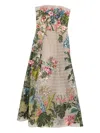 Elie Saab Embroidered Tulle Midi Dress In Multi