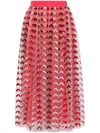 Elie Saab Embroidered Tulle Skirt In Pink