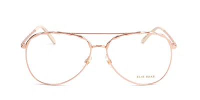 Elie Saab Es 020 Ddb Women's Glasses Gold Size 58 - Free Lenses - Blue Light Block Available In Gold Copper