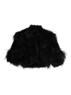 Elie Saab Feather-trimmed Jacket In Black