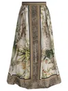 Elie Saab Printed Cotton Long Skirt Foulard38 Printed Cotton In Brown