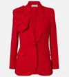Elie Saab Floral-appliqué Cady Blazer In Red