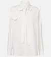 Elie Saab Schluppenbluse Aus Baumwollpopeline In Weiss