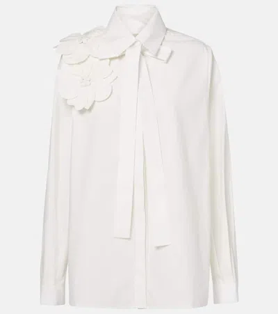 Elie Saab Schluppenbluse Aus Baumwollpopeline In Weiss