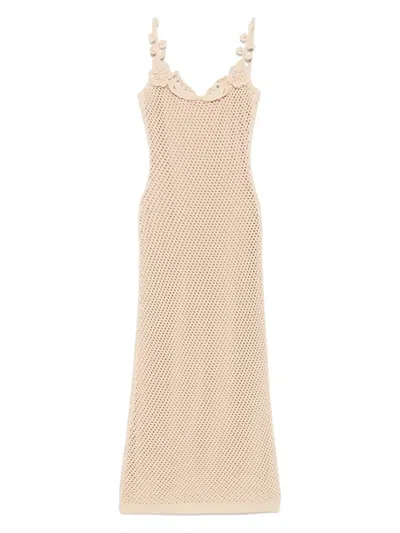 Elie Saab Floral-appliqué Mesh Dress