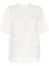 Elie Saab Floral-appliqué Sheer T-shirt In White