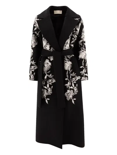 ELIE SAAB FLORAL-EMBROIDERED COAT