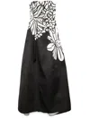 Elie Saab Floral-print Gown In Black