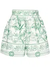 Elie Saab Embroidered Poplin Shorts In White