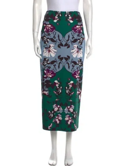 Pre-owned Elie Saab Floral Print Midi Length Skirt W/ Tags In Multi