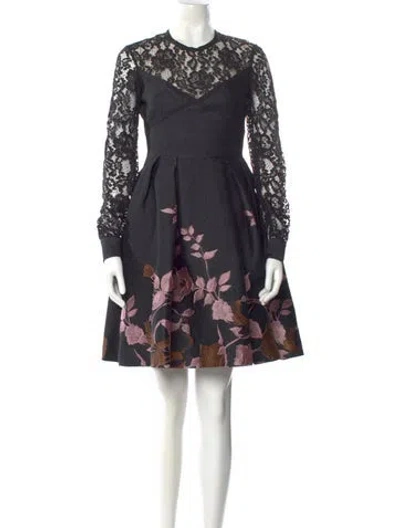 Pre-owned Elie Saab Floral Print Mini Dress In Multi