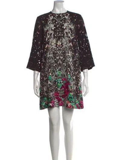 Pre-owned Elie Saab Floral Print Mini Dress In Multicolor