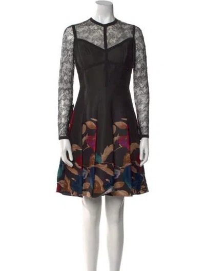 Pre-owned Elie Saab Floral Print Mini Dress W/ Tags In Multi