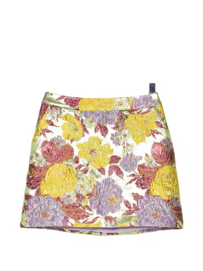 Elie Saab Floral-brocade A-line Skirt In Multi