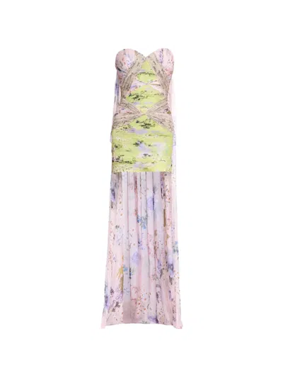 Elie Saab Floral-print Silk Mini Dress In Multi