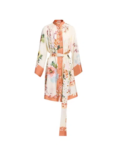 Elie Saab Floral-print Silk-twill Shirt In Multi