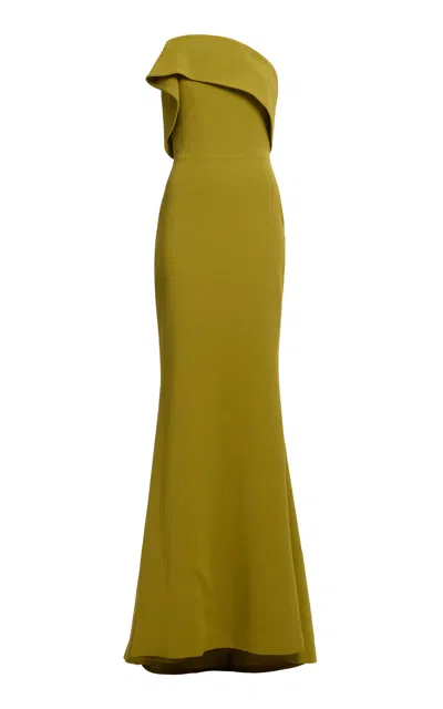 Elie Saab Fold Over Top Gown In Green