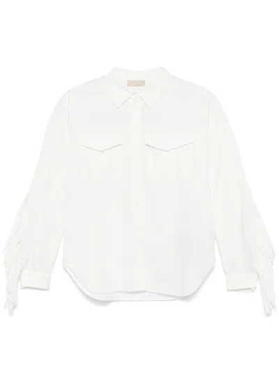 Elie Saab Fringe-detailed Shirt In White