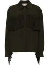 Elie Saab Fringed Cady Jacket In Green