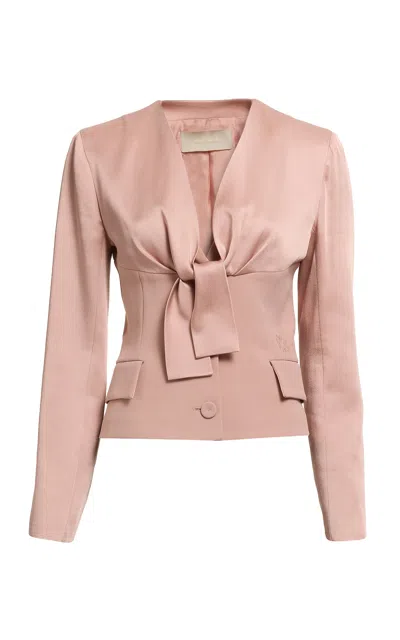 Elie Saab Front-tie Satin Jacket In Pink