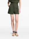 Elie Saab Gabardine Cargo-pocket Tailored Shorts In Green