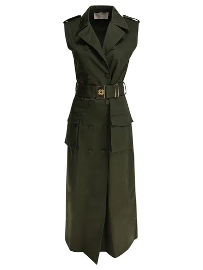 Elie Saab Gabardine Midi Dress